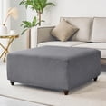 thumbnail image 2 of XUELC Stretch Square Ottoman Slipcover  Jacquard Knit, Washable, Elastic Bottom, Furniture Protector, 2 of 7