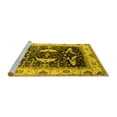 thumbnail image 2 of Ahgly Company Machine Washable Indoor Rectangle Oriental Yellow Industrial Area Rugs, 7' x 9', 2 of 4