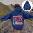 thumbnail image 2 of NinXxx Women's Letter Print Hoodie Long Sleeve with Pockets Navy M, 2 of 7