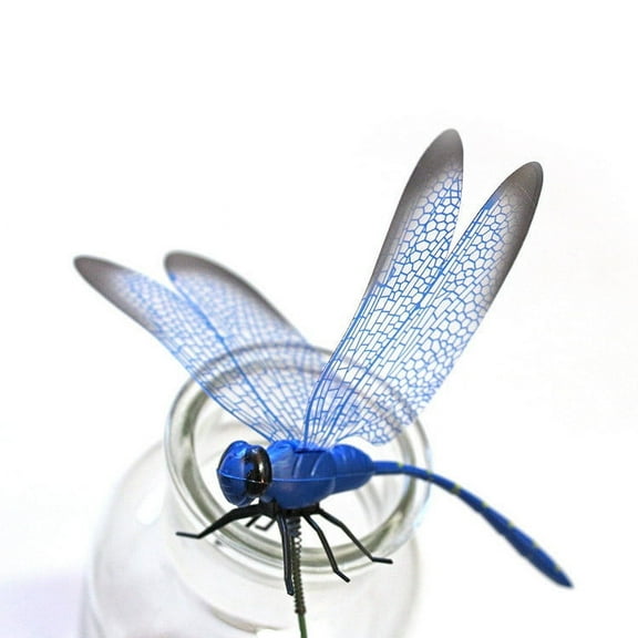 25Pcs Dragonfly Garden Decor with Sticks, Removable Dragon Fly Garden Stakes, Dragonflies Garden Ornaments Patio Decoration for Gardening/Floral/Party Indoor Outdoor Yard