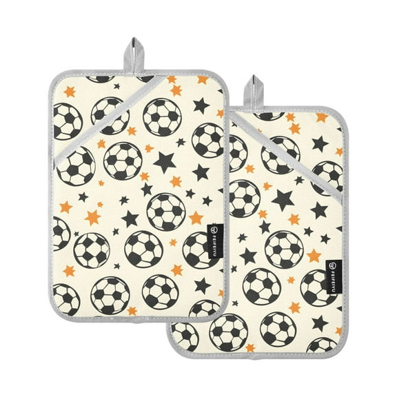 Pot Holders Set of 2 Heat Resistant 338℉ Kitchen Oven Gloves Potholder Cooking Baking Microwave Mitts Many Ball and Star