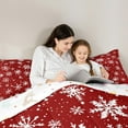 thumbnail image 5 of Manfei Red Cartoon Snowflake Bedding Comforter Set for Teen, Winter Snow Twin Comforter Sets, Western Christmas Festival Reversible Bedding Set, Breathable Home Decor, 2pcs, 5 of 8