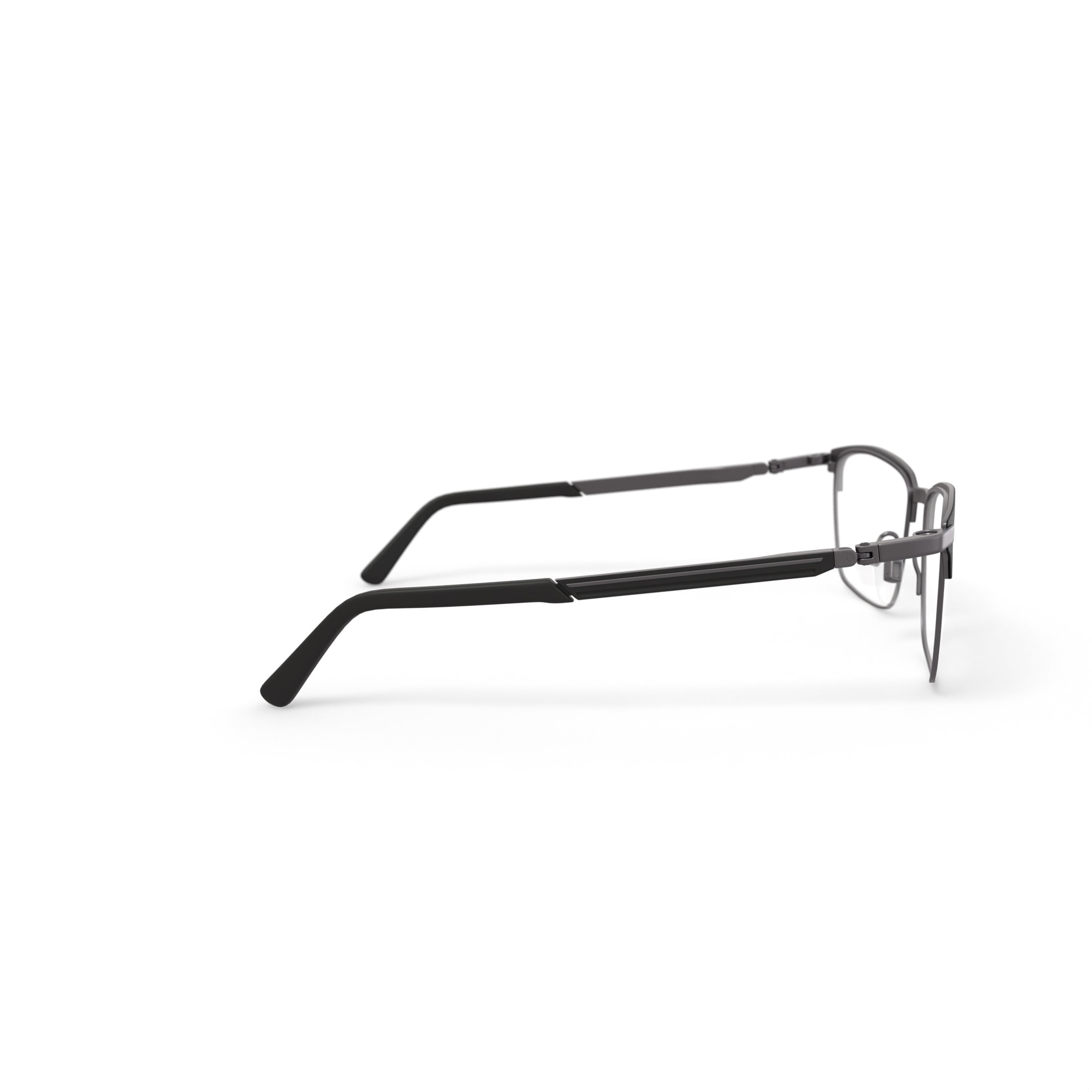EasyClip Men's EC496 Browline Prescription Eyeglasses with Case, Black