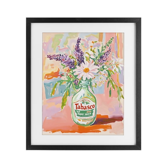 Stupell Industries Hot Sauce Bottle Bouquet Black Framed Print Under Glass, design by The Prints Vibe