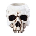 thumbnail image 2 of Halloween Skull Candle Holder, 3.3 Inch Gothic Skull Tealight Holder with Dripping Red Wax Effect, Spooky Decor for Halloween, Gothic Home (White), 2 of 6