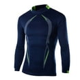 thumbnail image 1 of Ploknplq Chemise de Compression pour Hommes, Coupe Décontractée, Longueur Hanche, Col Rond, Manches Longues, Style Pull-Over, Marine TTG, 1 of 4