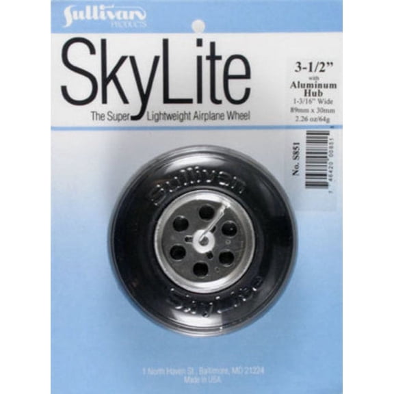 Sullivan Products Sky Wheel w/Alum Hub 3.5 SUL851 Wheels Gear Retracts & Accys