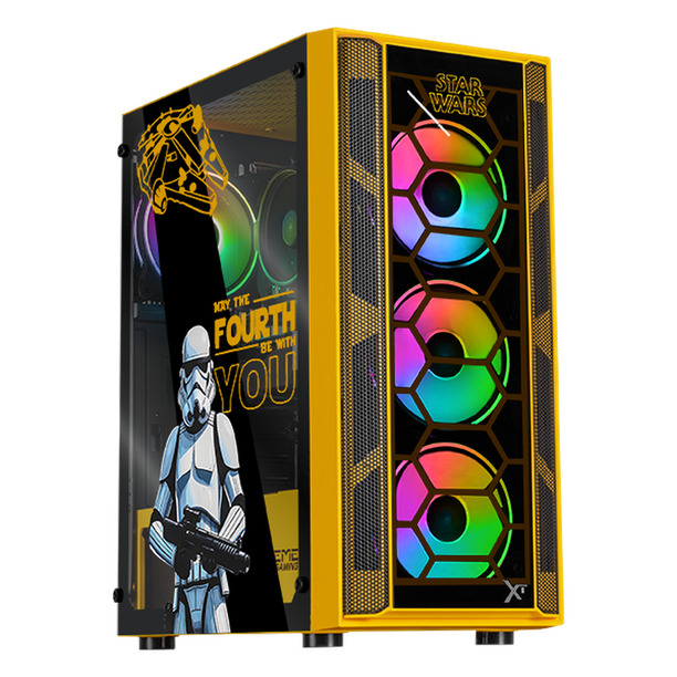 Xtreme PC Gaming Geforce RTX 5050 AMD Ryzen 7 5700 32GB SSD 1TB WIFI Stormtrooper Comic amarillo