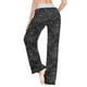thumbnail image 5 of Pantalones de pijama Anyangquji Gothic Skull para mujer, cintura elástica, talla M, 5 of 6