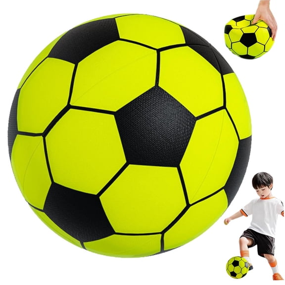 Dwellin Kids Foam Soccer Ball 8.27 Inch Mini Soft Silent Football Indoor Outdoor Toy Balls for Training Kicking Realistic Bounces Quiet Practice Orange