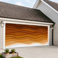 thumbnail image 4 of Orange Ombre Stripes Garage Door Cover Banner 7 x 16 FT, Farmhouse Retro Abstract Waves Art Garage Door Curtains Backdrop with Grommets for Indoor Outdoor Wall Party Porch Yard Decorations Background, 4 of 9