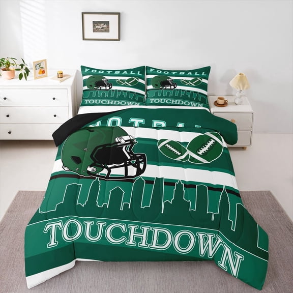 Erosebridal Ball Gaming Rugby Bedding Twin Comforter Set,Football City New York Down Comforter,Gamer Room Decorative,Reversible,Lightweight,2-Piece