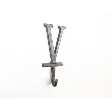 

[Pack Of 2] Cast Iron Letter V Alphabet Wall Hook 6