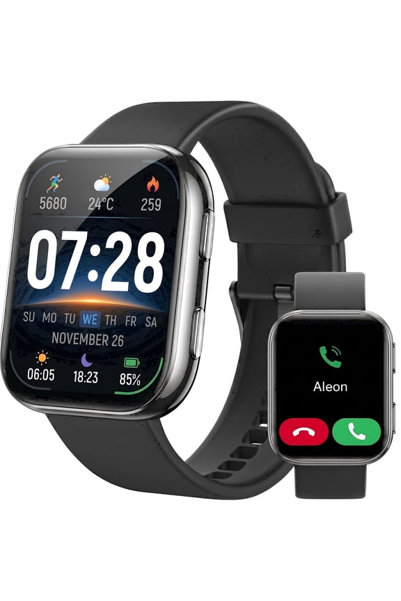Smart Watch for Men Women, 1.83-inch IP68 Waterproof Smartwatch with Bluetooth Call (Answer/Make Calls), 100+ Sports Modes Fitness Tracker, Compatible with Android and iPhone, Gift Black