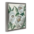 thumbnail image 4 of Stupell Industries Round White Peonies Plants & Flowers Painting Gray Floater Framed Canvas Art Print Wall Art, 18 x 18, 4 of 10