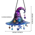 thumbnail image 4 of BNNG Charming Moonlight Witch Acrylic Stained Glass Window Hanging with Gems Sun Catcher Decor Stained Panel Hangings Wall Halloween Decor, Magical Halloween & Gothic Home Decor, 4 of 8