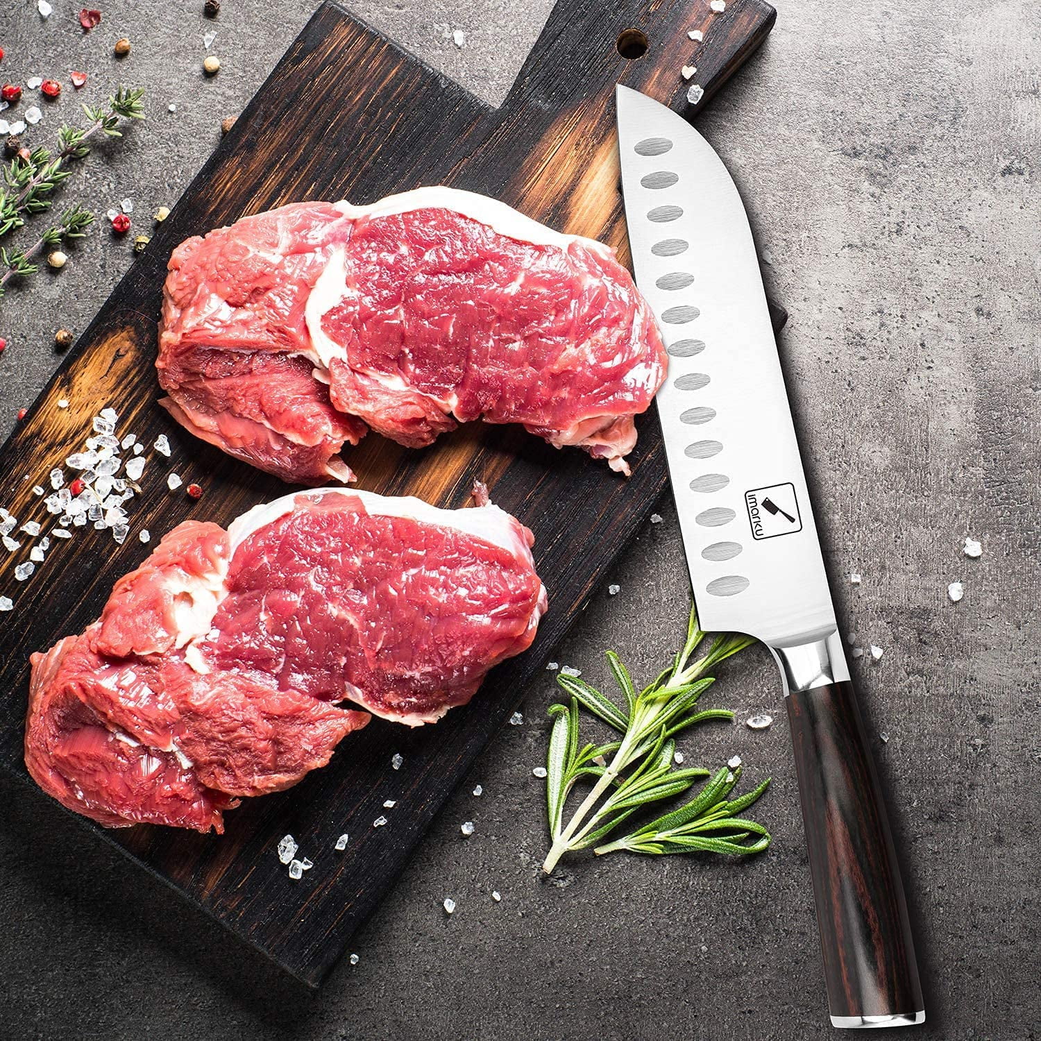 Santoku Knife - imarku 7 inch Kitchen Knife Ultra Sharp Asian Knife Japanese Chef Knife - German HC Stainless Steel 7Cr17Mov - Ergonomic Pakkawood Handle,Fathers Day Gifts
