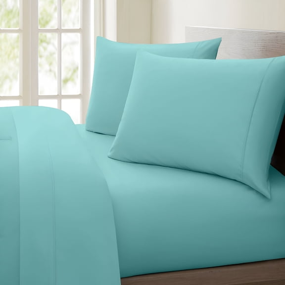 AUQ 1200 Thread Count 100% Egyptian Cotton Solid Sheet Set (Full,Aqua)