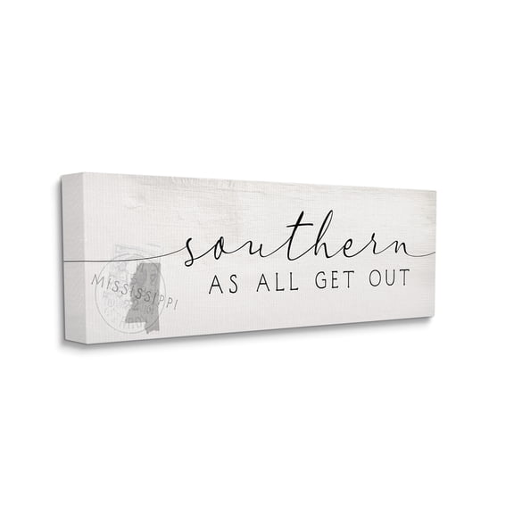 Stupell Industries Southern As All Get Out Slang Mississippi State Typography Painting Gallery Wrapped Canvas Print Wall Art, 10 x 24