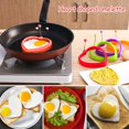thumbnail image 3 of Silicone Egg Rings, 4pcs Non-Stick Egg Molds for Frying Eggs,Pancake Molds Egg Pod (Heart Shape), 3 of 5