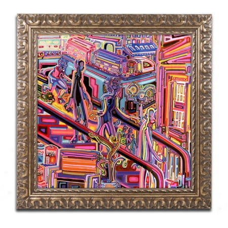 Trademark Fine Art "Escalator" Canvas Art by Josh Byer, Gold Ornate Frame