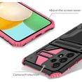 thumbnail image 4 of Case for Galaxy A22 5G,Military Grade [Built-in Kickstand] with Card Holder Dual-Layer Design Heavy Duty Shockproof Protection Phone Case for Samsung Galaxy A22 5G/Boost Celero 5G (Pink), 4 of 9