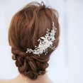 thumbnail image 1 of Peineta nupcial para boda, accesorios para el cabello con flores de cristal, piezas para el cabello nupcial para mujeres y niñas (color plateado), 1 of 5