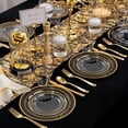 thumbnail image 5 of 600pc Gold Trim Plastic Dinnerware Set for Party: 100 Dinner Plates, 100 Dessert Plates, 300 Cutlery, 100 cups, 5 of 6