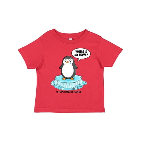 

Inktastic Stop Climate Change Where is My Home with Baby Penguin Gift Toddler Boy or Toddler Girl T-Shirt
