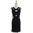 thumbnail image 2 of S/M Fit Black Slash and Geometric Cut Outs Midi Length Pencil Dress, 2 of 4