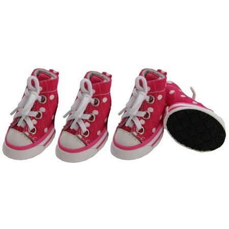 UPC: 0858342085113 | Pet Life ® Extreme-Skater Canvas Casual Grip Pet Dog Shoes Sneakers – Set Of 4