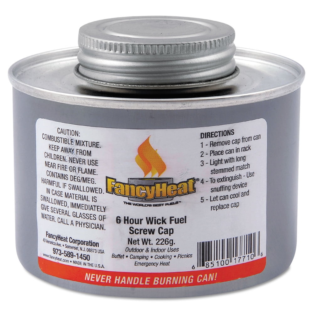 Chafing Fuel Can, Twist Cap Wick, 6 Hour Burn, 8 Oz
