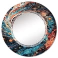 thumbnail image 2 of Designart "Orange Turquoise Galactic Cosmic Universe Otherworldly Splendor" Comets Round Wall Mirror - Modern Oval Printed Decorative Oversized Mirror - Multiple Color Options, 2 of 4