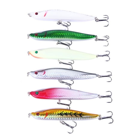 HENGJIA Fishing Lures for Bass Trout Pencil Popper Fishing Lure for Bass Catfish Pike Perch Sinking Lifelike Swimming Lures Hard Bait for Freshwater Saltwater