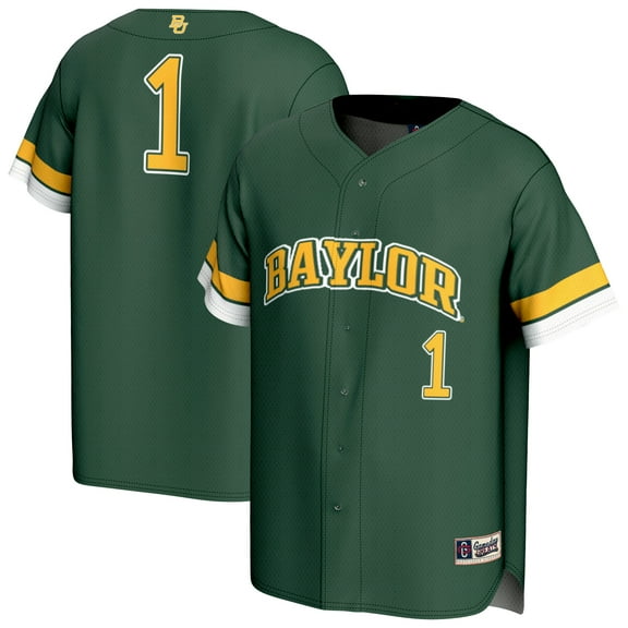 Unisex GameDay Greats #1 Green Baylor Bears Lightweight Collegiate Baseball Fashion Jersey