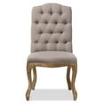thumbnail image 2 of Baxton Studio Hudson Chaise de Salle à Manger Rustique de Style Campagnard Français pour Chalet, Beige (Ensemble de 1), 2 of 7