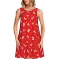 thumbnail image 1 of Balery Christmas Vestidos de verano para mujer con estampado: vestido holgado sin mangas, vestido playero informal y cómodo para días calurosos., 1 of 7