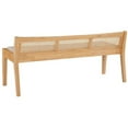 thumbnail image 6 of Pemberly Row 147" Padded Seat Transitional Wood/Foam Bench in Beige/Natural, 6 of 11