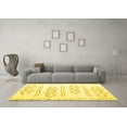 thumbnail image 3 of Ahgly Company Machine Washable Indoor Round Solid Yellow Modern Area Rugs, 8' Round, 3 of 4