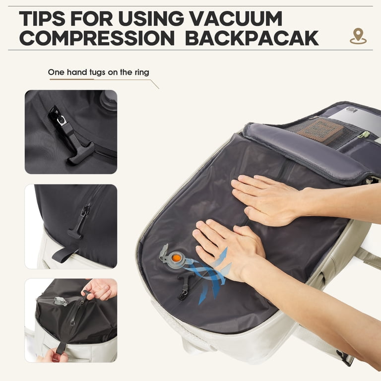 air travel backpack for men Carry-On Vacuum with Trolley (2-in-1) | Airback Shoulder straps and back mesh design WITZMAN 40L Travel Backpack for