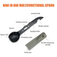 thumbnail image 2 of Spork Para Acampar Al Aire Libre Spork de acero inoxidable con silbato para campamento al aire libre, tenedor, cuchara, vajilla (caqui), 2 of 5