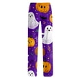 thumbnail image 6 of Fabrcox Halloween Women Pajama Pants Funny Ghost Pumpkin Spider Web Women Sleep Pants Fall Winter Festival Comfy Womens Lounge Pants Purple M, 6 of 6