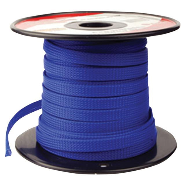 BLUE 3/8 100FT BRAIDED EXPANDABLE FLEX SLEEVE WIRING HARNESS LOOM WIRE