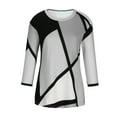 thumbnail image 4 of Otvok Womens Blouse Casual Stitching Contrast Color Long Sleeve T-Shirt, 4 of 6