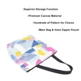 thumbnail image 3 of FORMRS Womens Canvas Tote Bag with Zipper Inner Pocket Shoulder Handbag, Retro Simple Shapes, 3 of 7