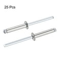 thumbnail image 4 of Uxcell 4mm Diameter 20mm Grip Length Silver Tone 304 Stainless Steel Blind Rivets 25 Pack, 4 of 4