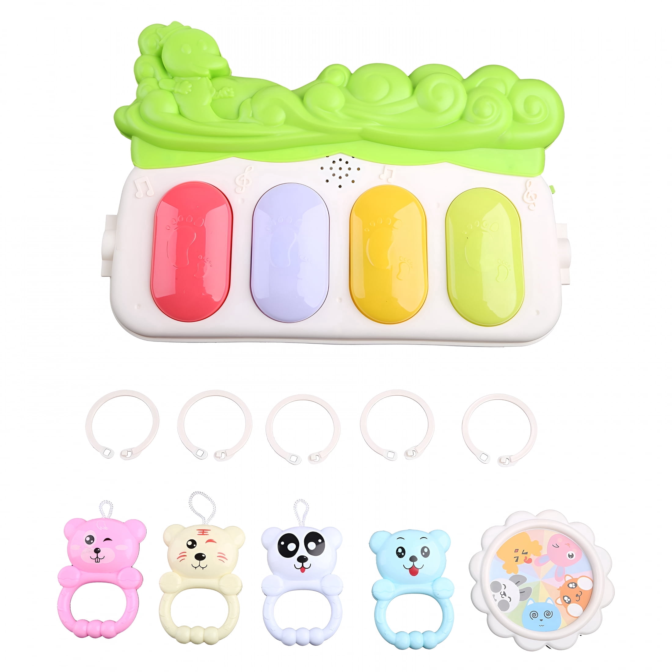EXLEAF 2026 New Musical Mat Activity Center Kick&Play Piano Gym for Play Mat for Boys Girls Tummy Time Educational Folding Mat Tummy Time Toys 3-6 Months