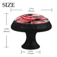 thumbnail image 4 of 12 Pcs Cabinet Knobs Embroidery Red Roses Pink Peonies, Round Crystal Glass Drawer Dresser Wardrobe Handles Pulls Door Cupboard Hardware Knob with Screws for Home Kitchen, 4 of 6
