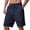 Navy, variant on Mens Shorts Summer Casual Heavyweight Jacquard Elastic Waist Wide Straight Leg Beach Shorts with Pockets