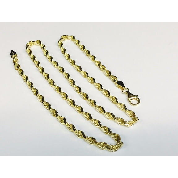 10K 22in Yellow Gold Diamond Cut/Textured Royal Rope Chain with Pear Shaped Lobster Clasp, Approx 16.5g